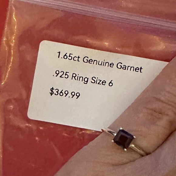 Genuine Garnet Sterling Silver Ring